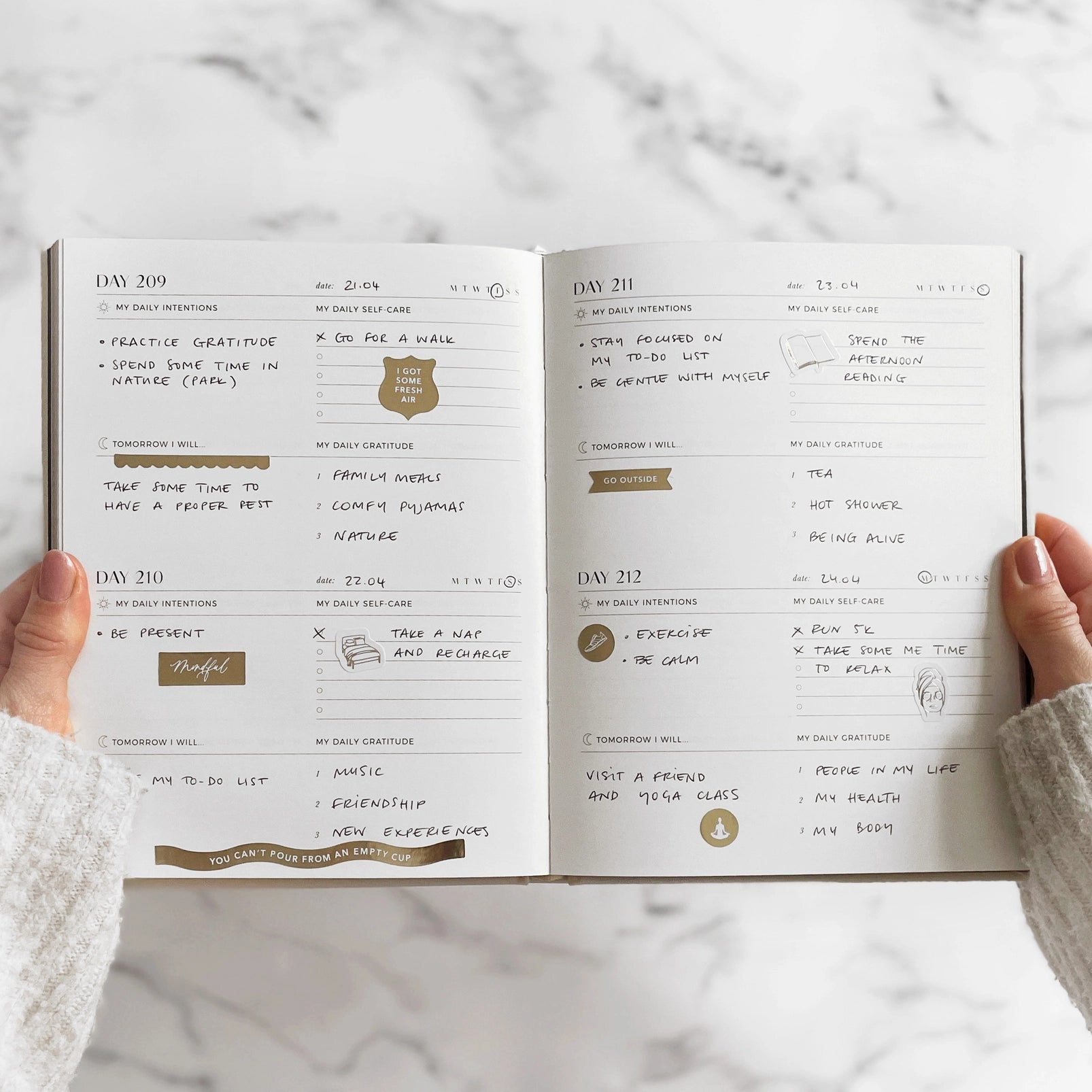 My Daily Self-Care (Almond) Reflection and Gratitude Journal