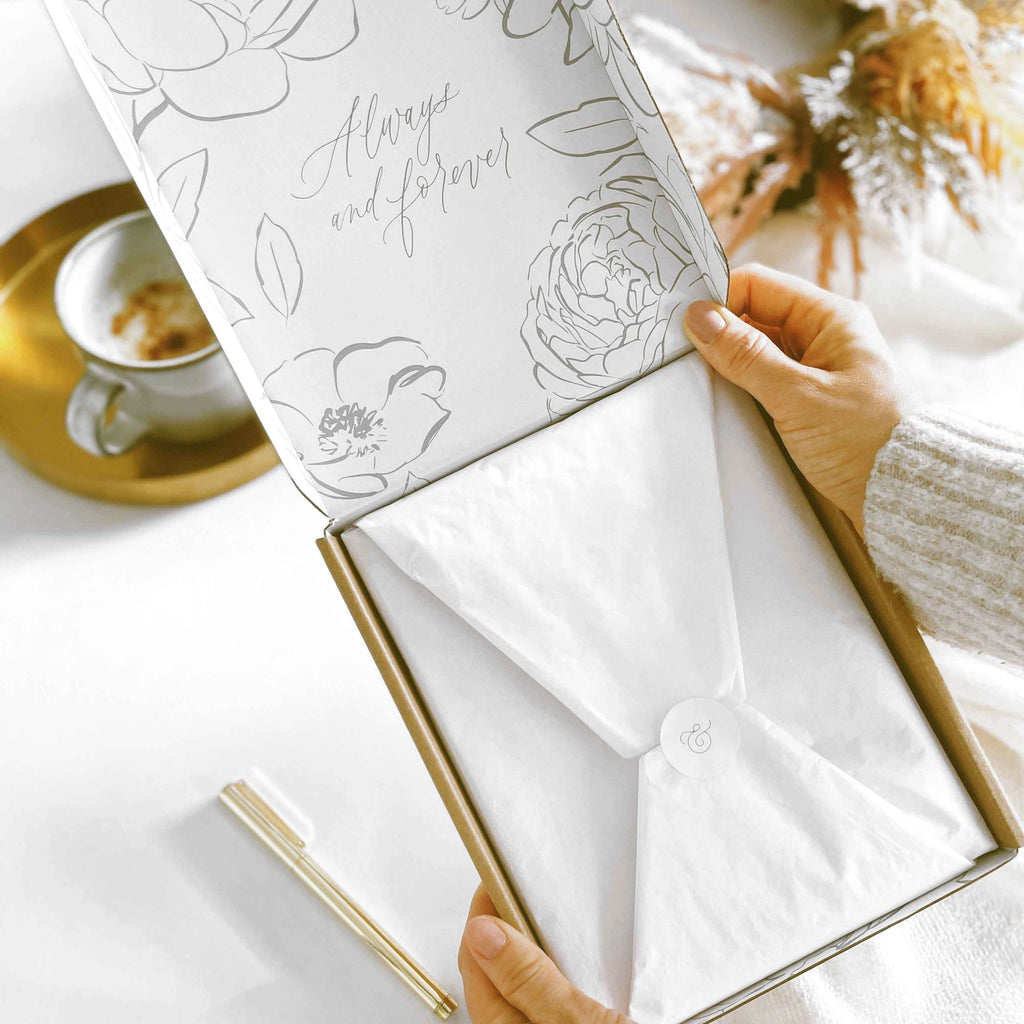 Ivory Cloth Wedding Planner Book with Gold Foil