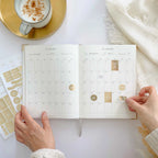Ivory Cloth Wedding Planner Book with Gold Foil